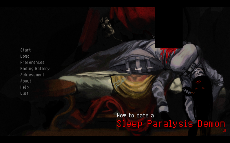 How to Date a Sleep Paralysis Demon screenshot showing an early in-game encounter.